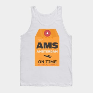 AMS Amsterdam luggage tag style Tank Top